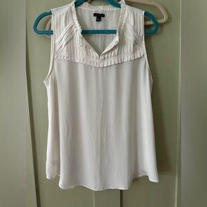 Ann Taylor Pintuck Yoke Sleeveless Blouse